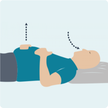 Piktogram dýchajícího člověka na zemi