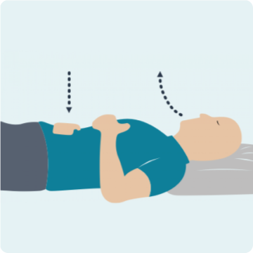 Piktogram dýchajícího člověka na zemi